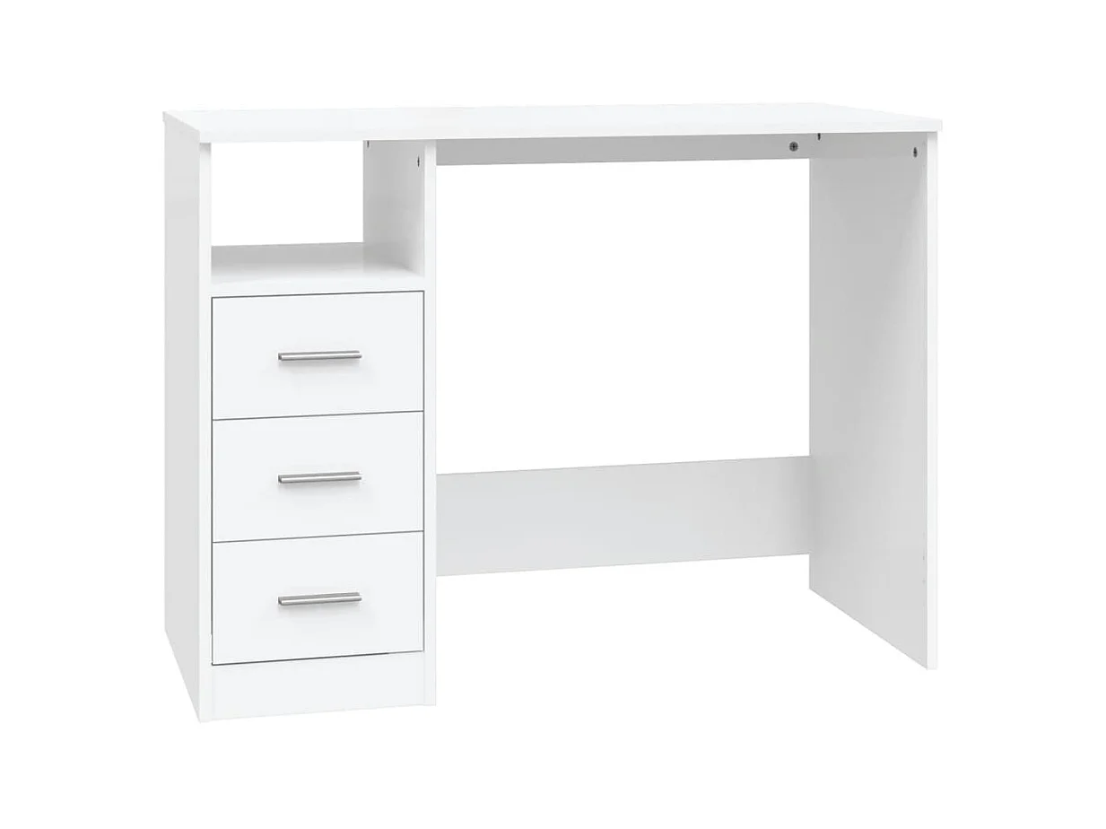 Escritorio cajones madera contrachapada blanco 102x50x76 cm ES651359