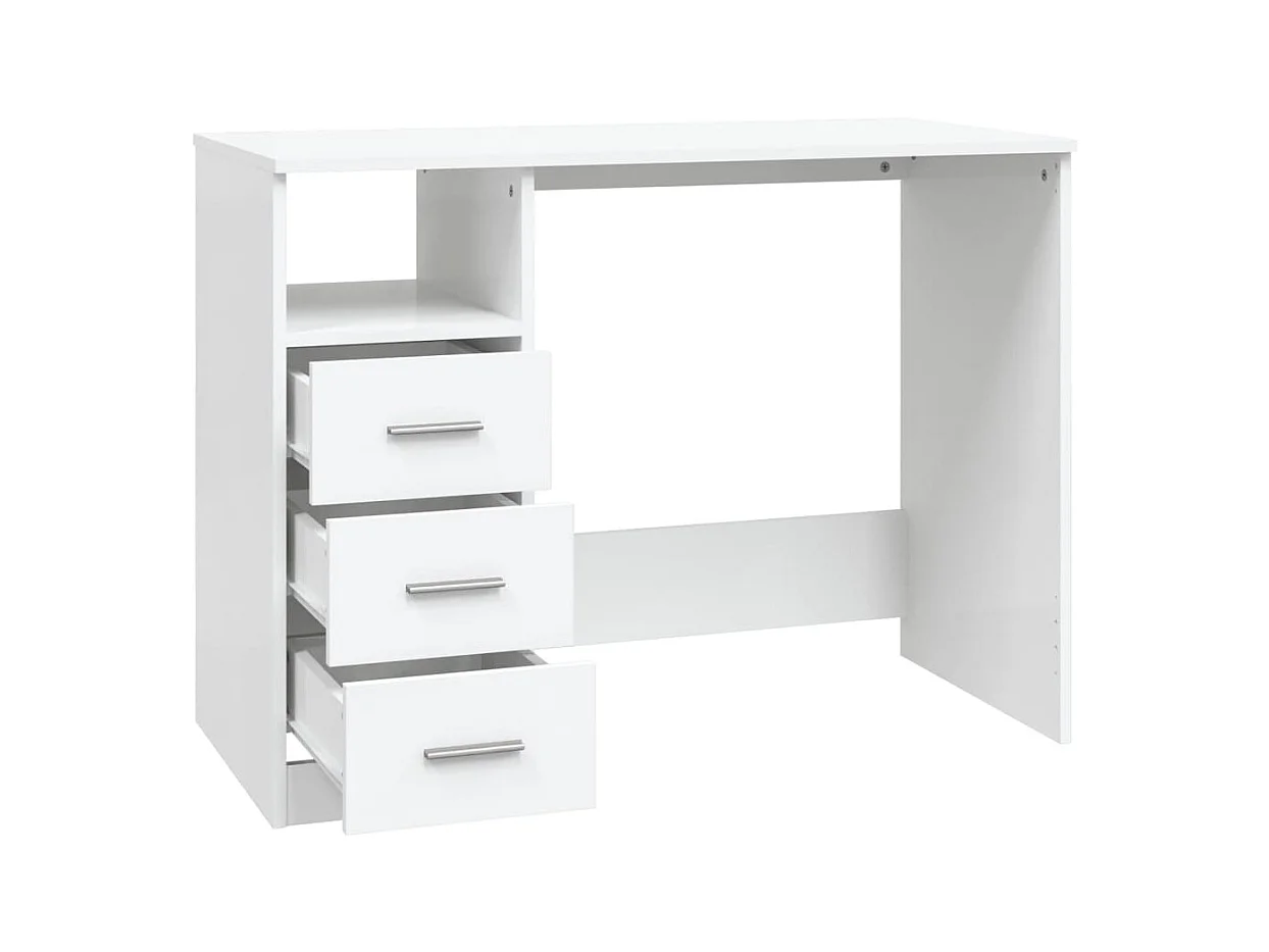 Escritorio cajones madera contrachapada blanco 102x50x76 cm ES651359