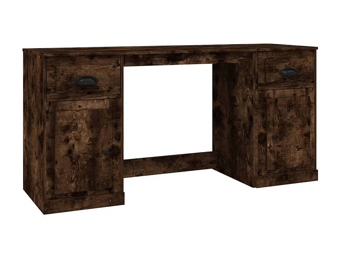 Bureau avec armoire chêne fumé bois d'ingénierie WVGQ8968