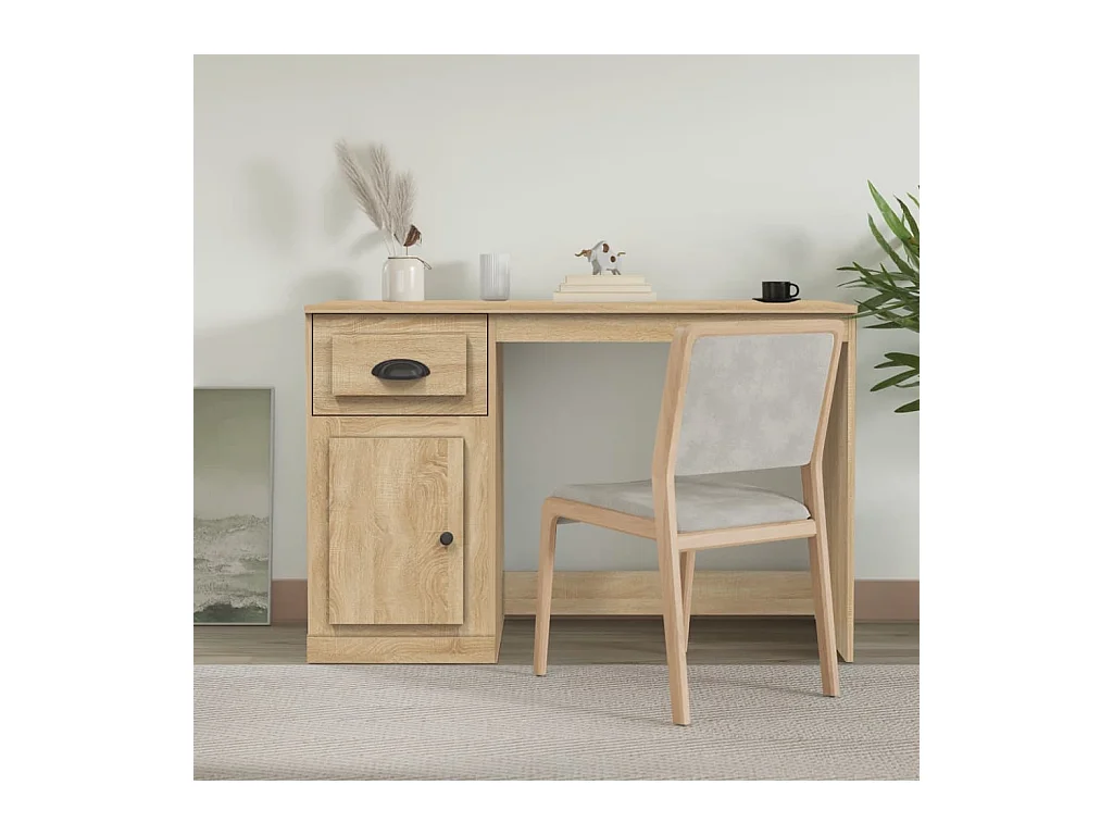 Bureau avec tiroir chêne sonoma 115x50x75 cm bois d'ingénierie WVGQ9584