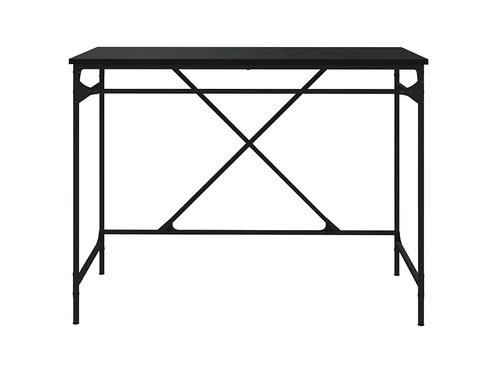 Escritorio de hierro y madera contrachapada negro 100x50x75 cm ES924805