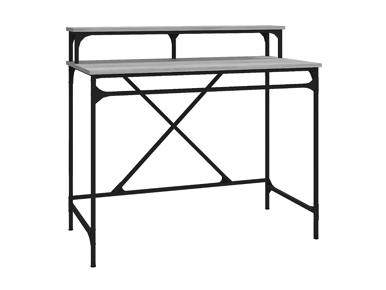 Bureau sonoma gris 100x50x90 cm bois d'ingénierie et fer WVGQ5008