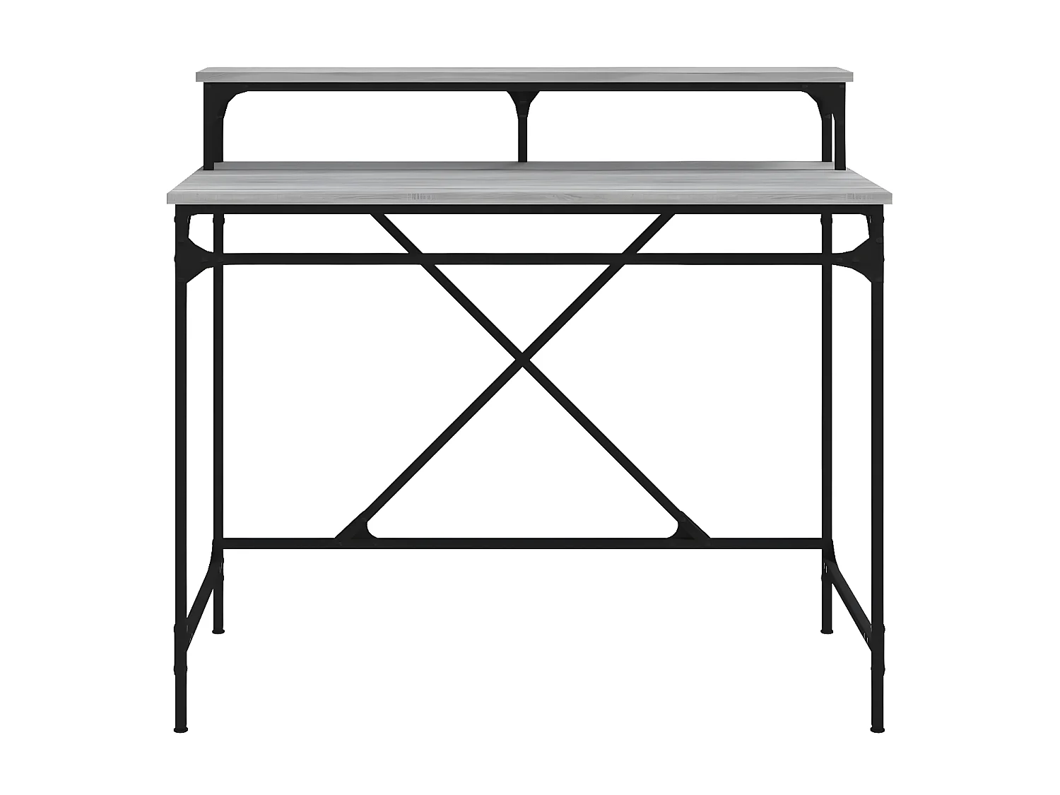 Bureau sonoma gris 100x50x90 cm bois d'ingénierie et fer WVGQ5008