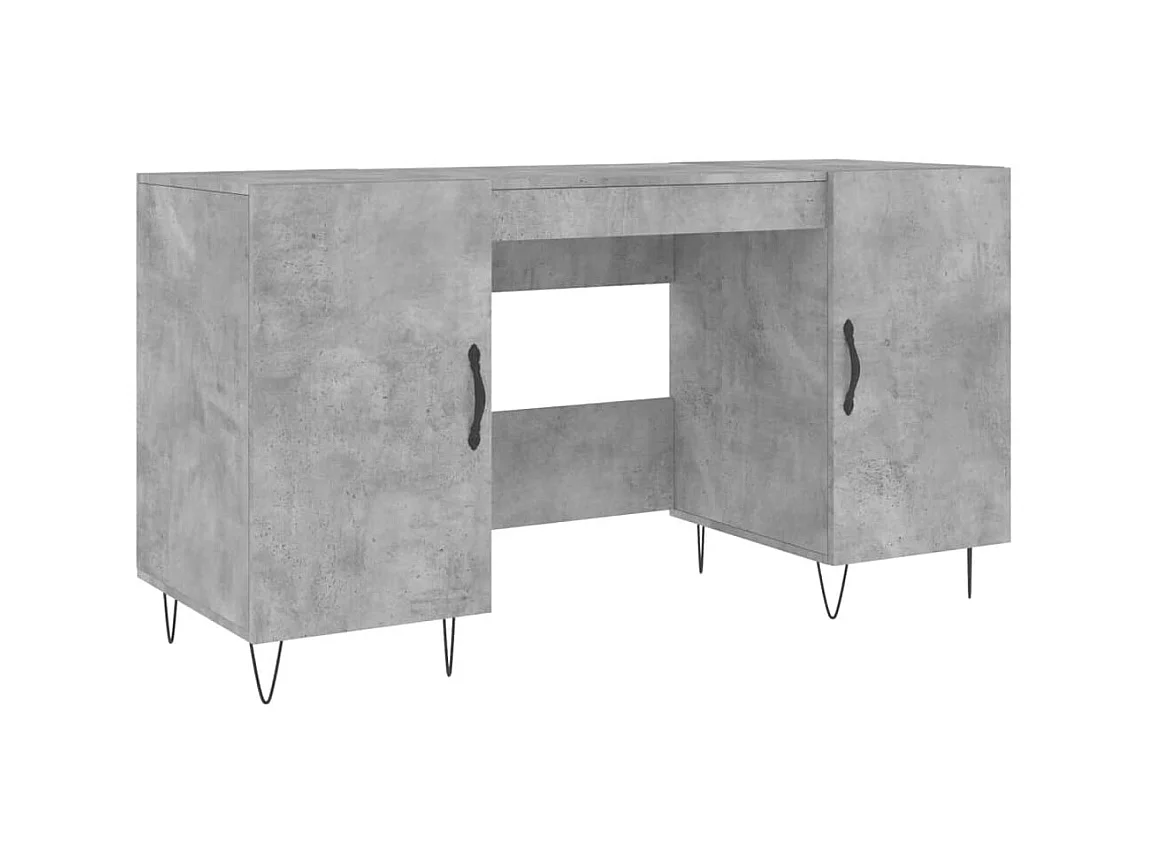 Bureau gris béton 140x50x75 cm bois d'ingénierie WVGQ5804