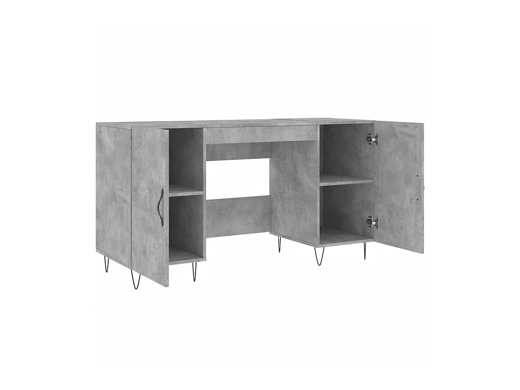 Bureau gris béton 140x50x75 cm bois d'ingénierie WVGQ5804