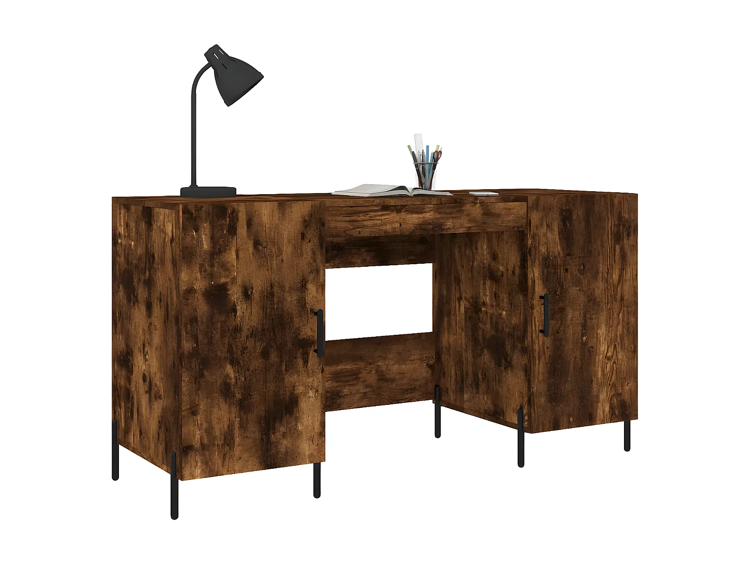 Bureau chêne fumé 140x50x75 cm bois d'ingénierie WVGQ6819