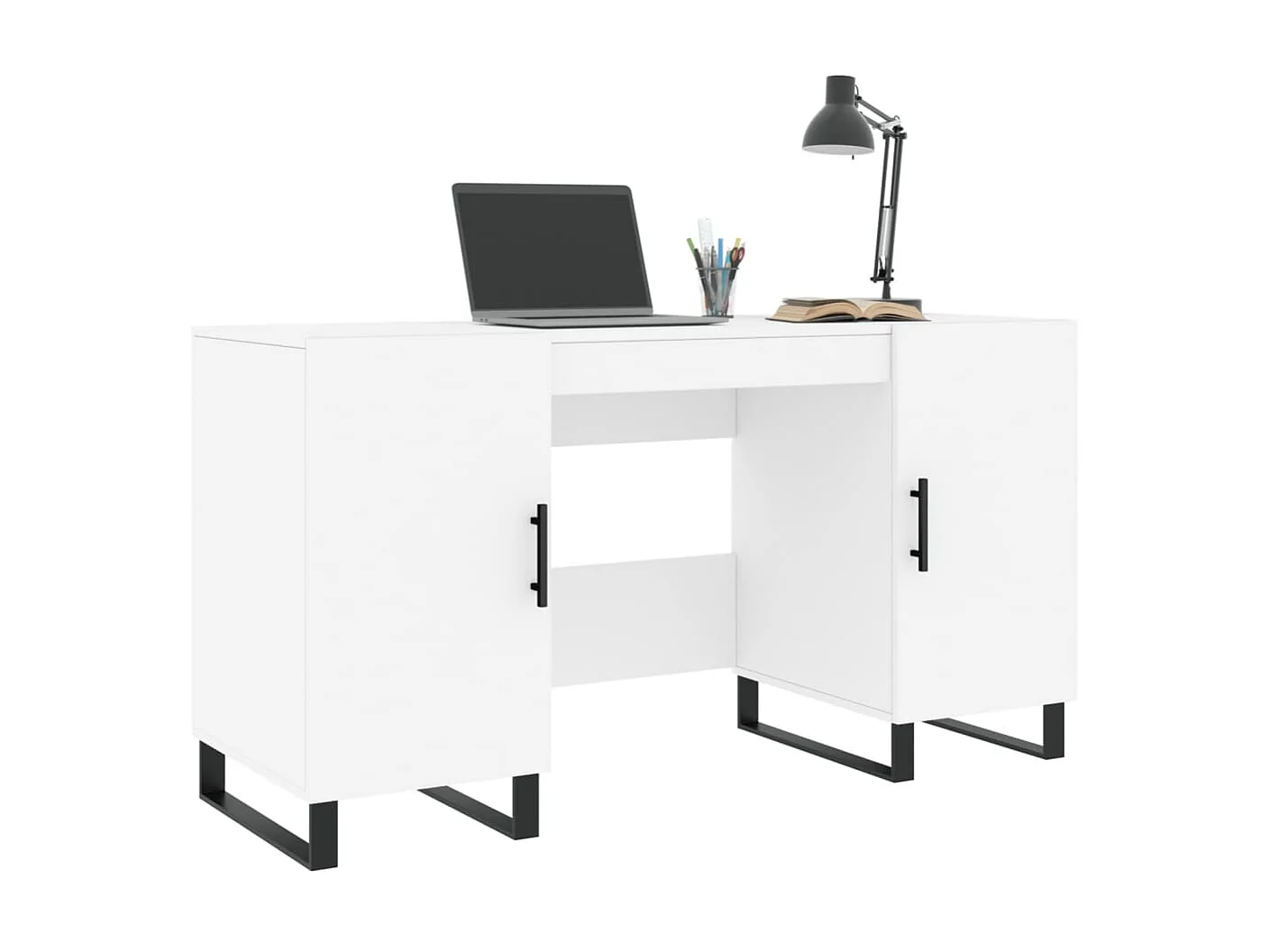 Bureau blanc 140x50x75 cm bois d'ingénierie WVGQ6609