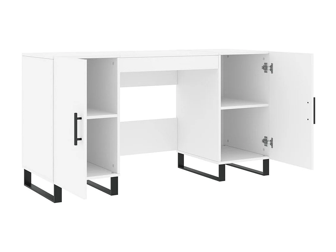 Bureau blanc 140x50x75 cm bois d'ingénierie WVGQ6609