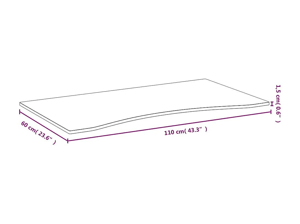 Bureaublad 110x60x1,5 cm bamboe NL114616