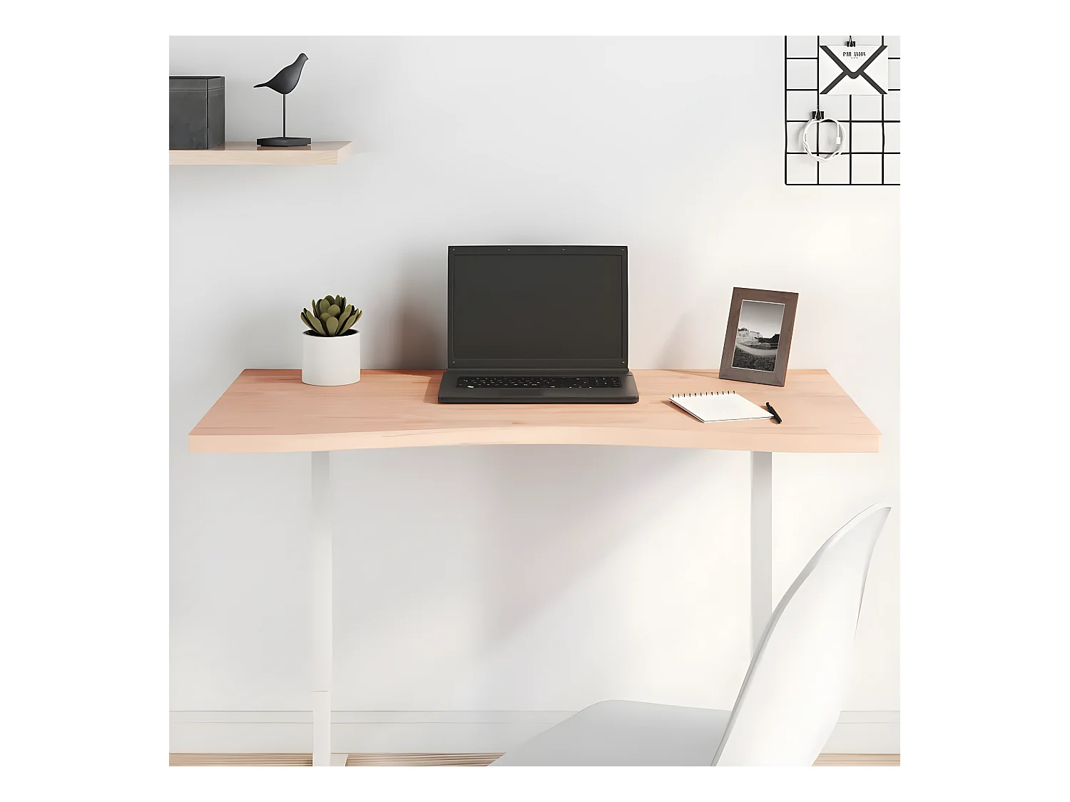 Bureau 100x(45-50)x2,5 cm bois massif de hêtre WVGQ6710