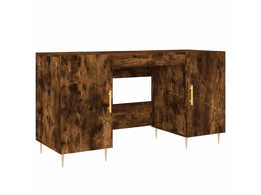 Bureau 140x50x75 cm bewerkt hout gerookt eikenkleurig NL645711