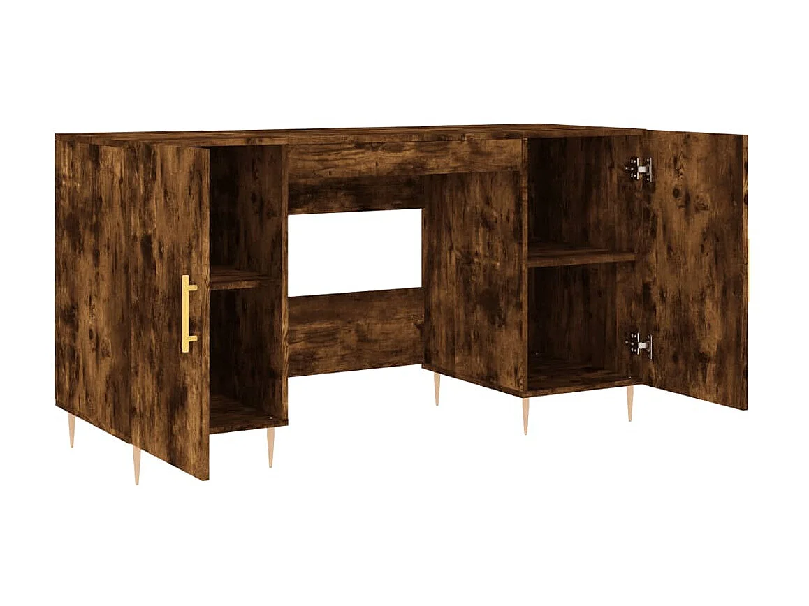 Bureau 140x50x75 cm bewerkt hout gerookt eikenkleurig NL645711