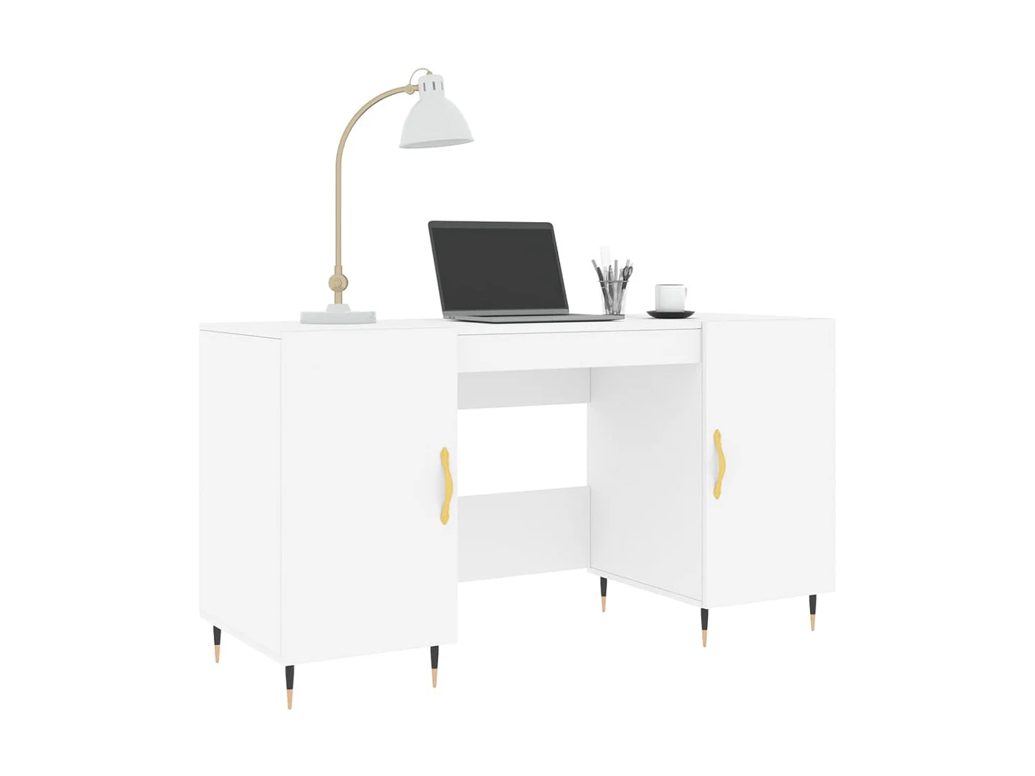 Bureau blanc 140x50x75 cm bois d'ingénierie WVGQ2221