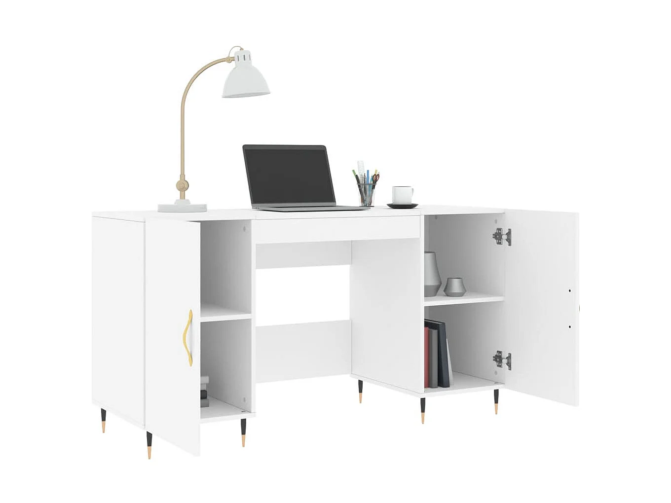 Bureau blanc 140x50x75 cm bois d'ingénierie WVGQ2221