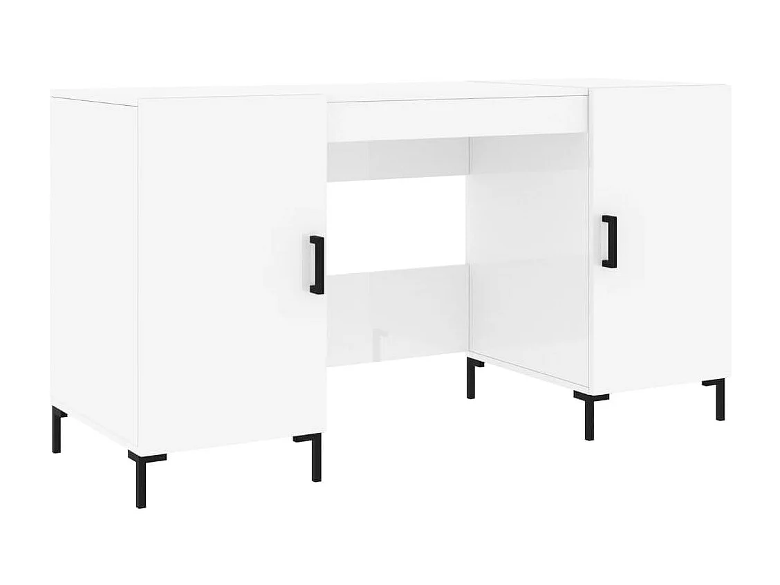 Bureau Blanc brillant 140x50x75 cm Bois d'ingénierie WVGQ1412