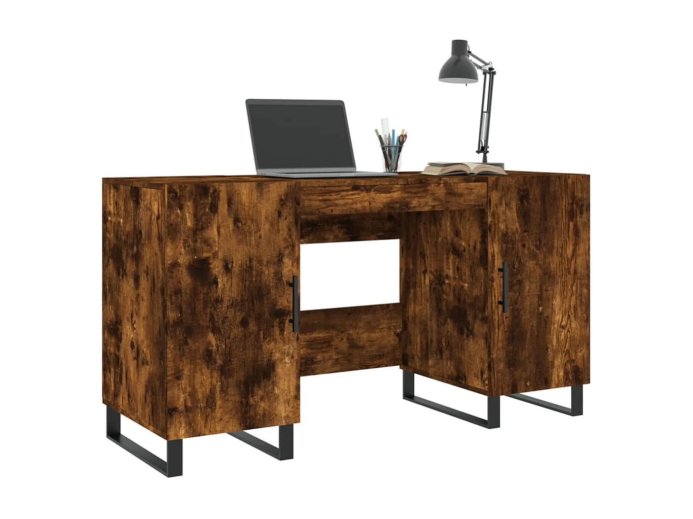 Bureau chêne fumé 140x50x75 cm bois d'ingénierie WVGQ7460