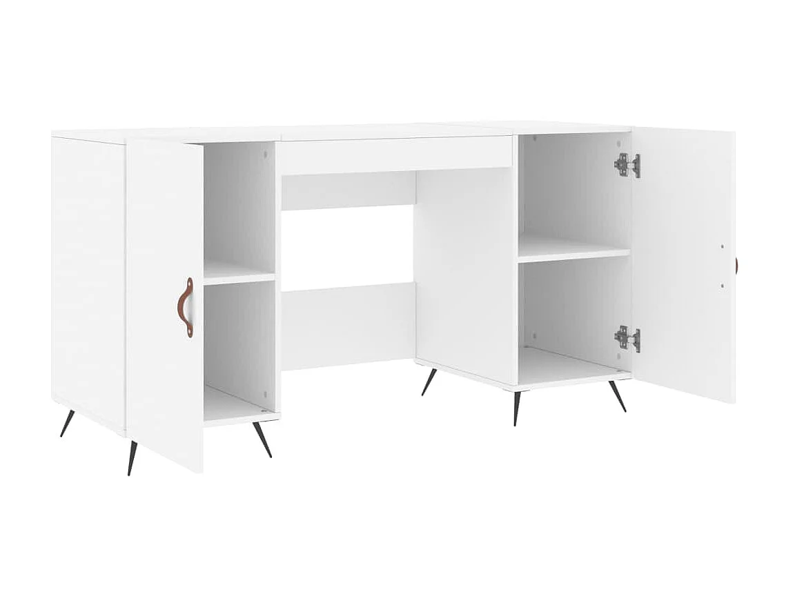 Bureau blanc 140x50x75 cm bois d'ingénierie WVGQ2882