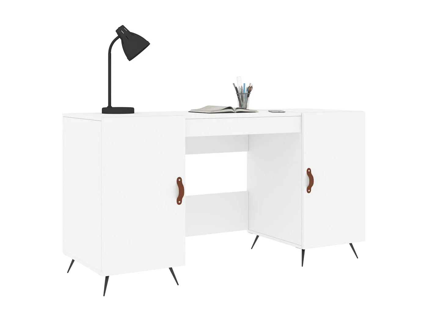 Bureau blanc 140x50x75 cm bois d'ingénierie WVGQ2882