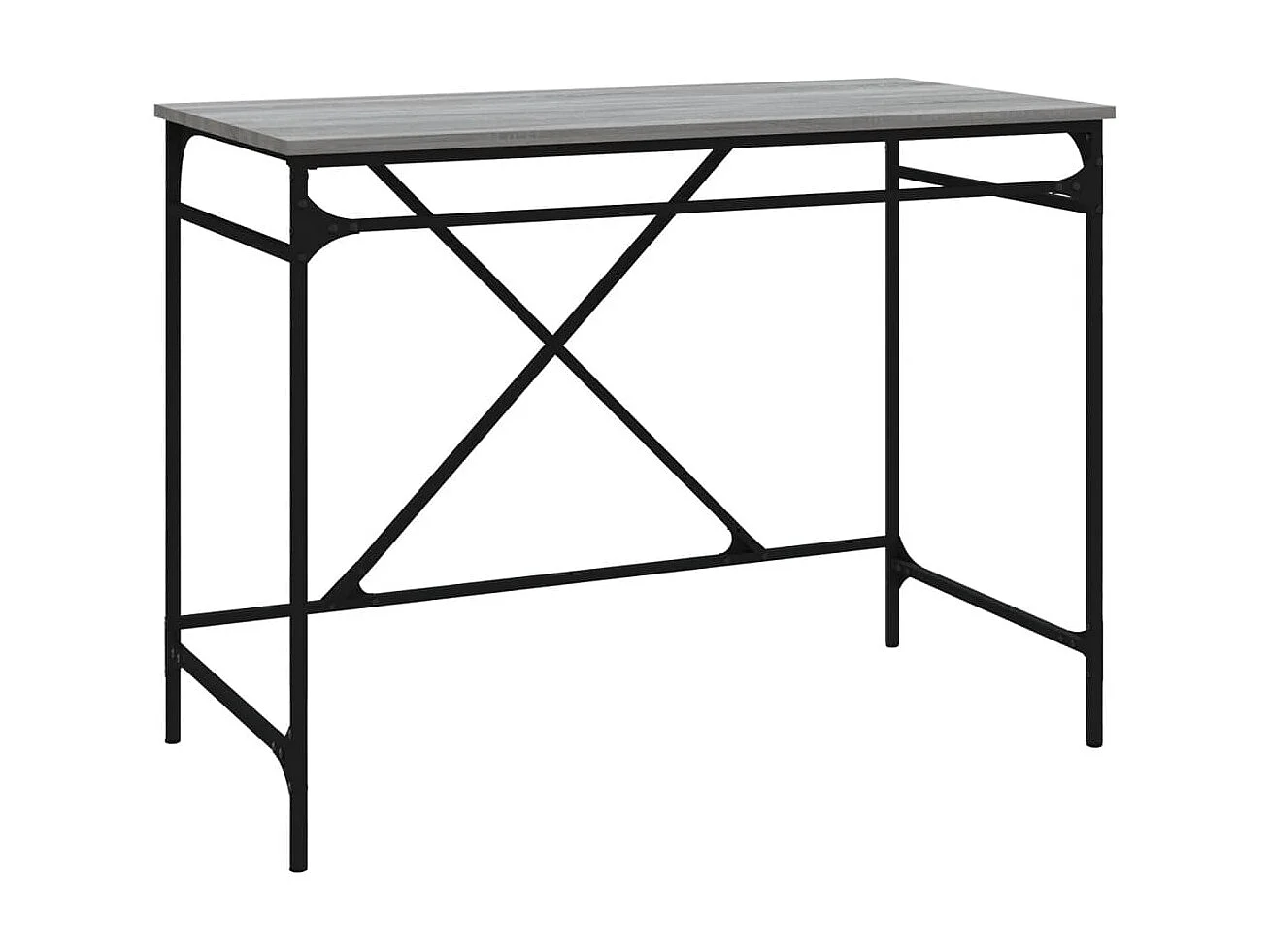 Bureau sonoma gris 100x50x75 cm bois d'ingénierie et fer WVGQ9587