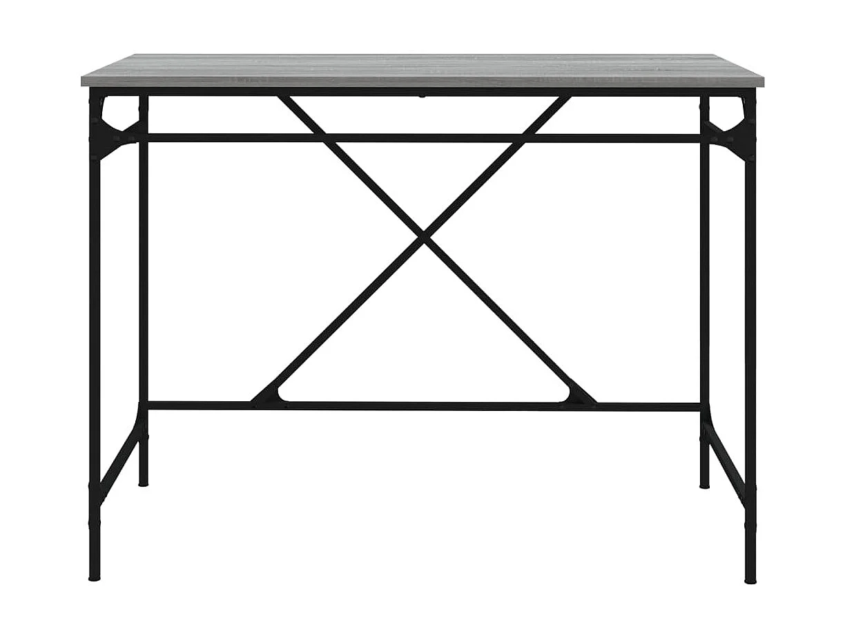 Bureau sonoma gris 100x50x75 cm bois d'ingénierie et fer WVGQ9587