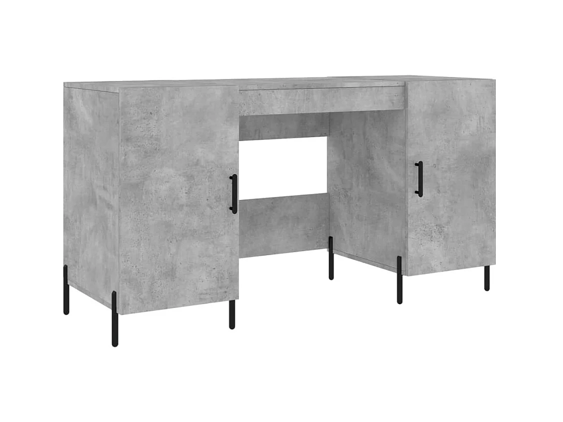 Bureau gris béton 140x50x75 cm bois d'ingénierie WVGQ4309