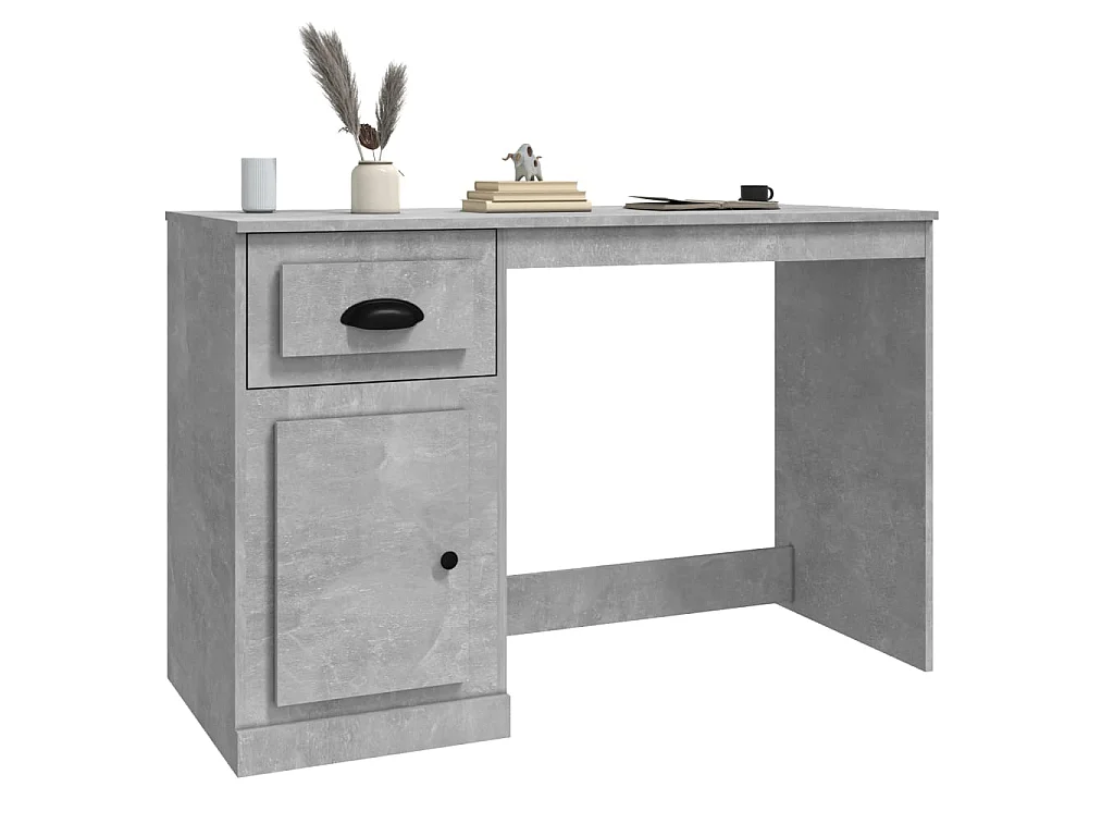 Bureau avec tiroir gris béton 115x50x75 cm bois d'ingénierie WVGQ7427