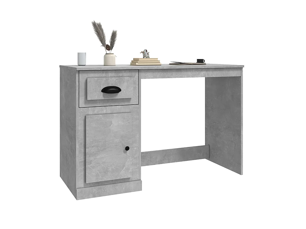 Bureau avec tiroir gris béton 115x50x75 cm bois d'ingénierie WVGQ7427