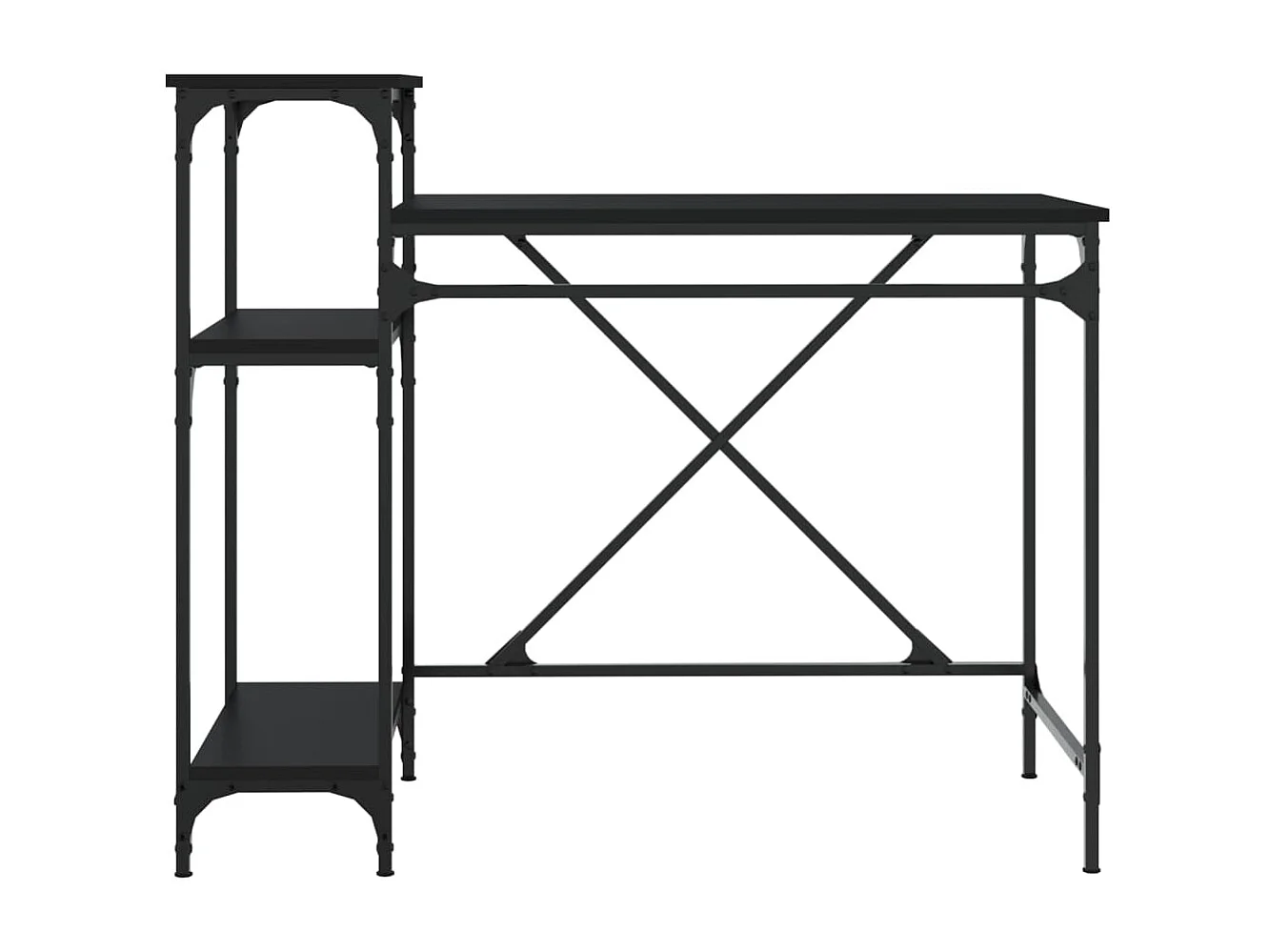 Escritorio con estantes madera contrachapada negro 105x50x90 cm ES230724