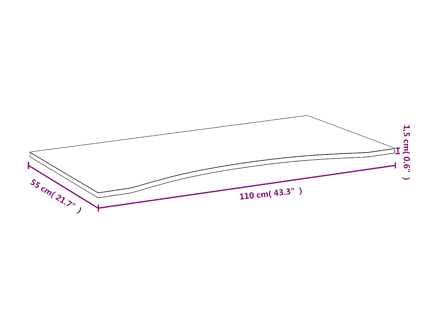 Bureau 110x55x1,5 cm bambou WVGQ3276