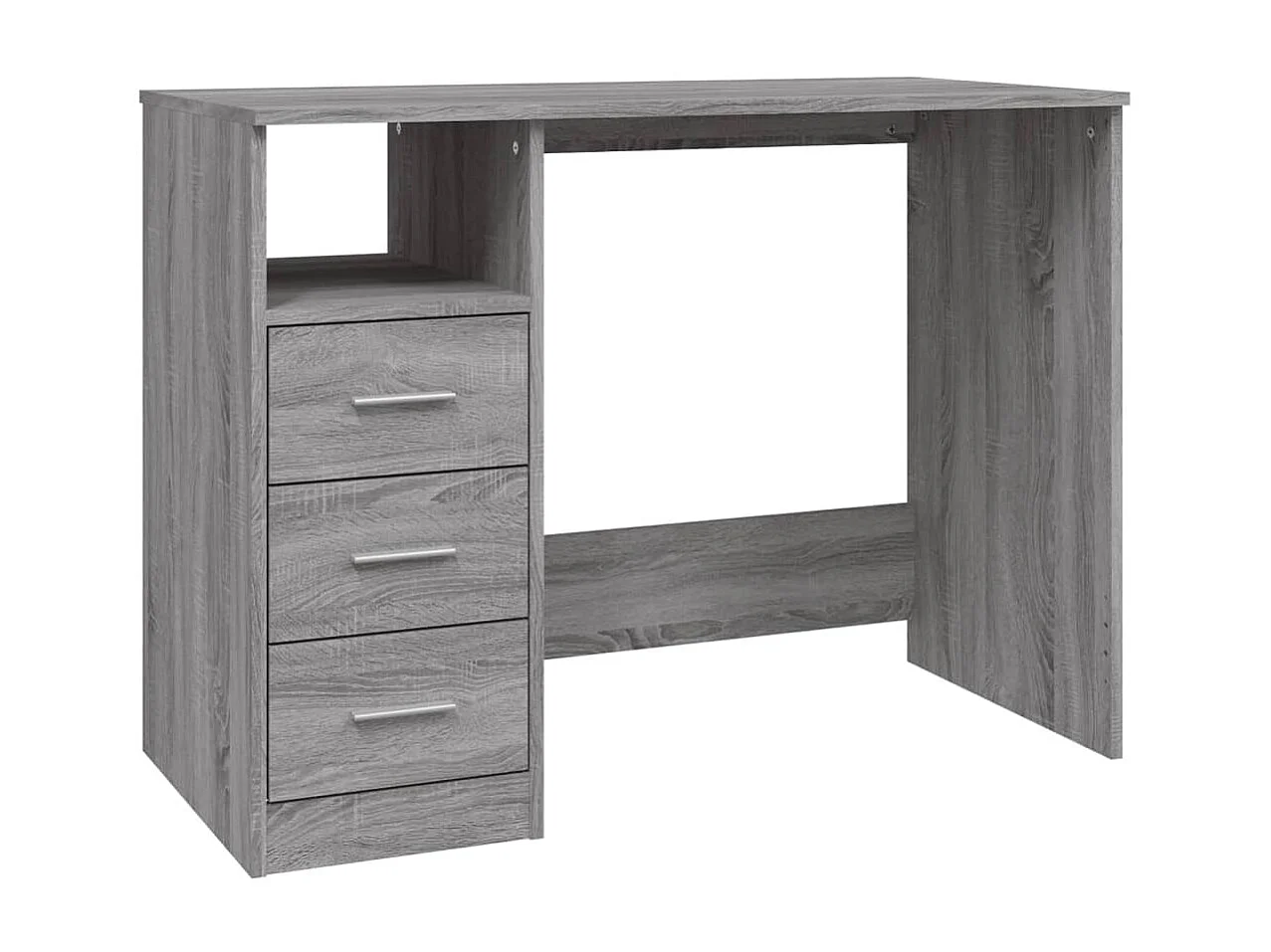 Bureau avec tiroirs Sonoma gris 102x50x76 cm Bois d'ingénierie WVGQ8439