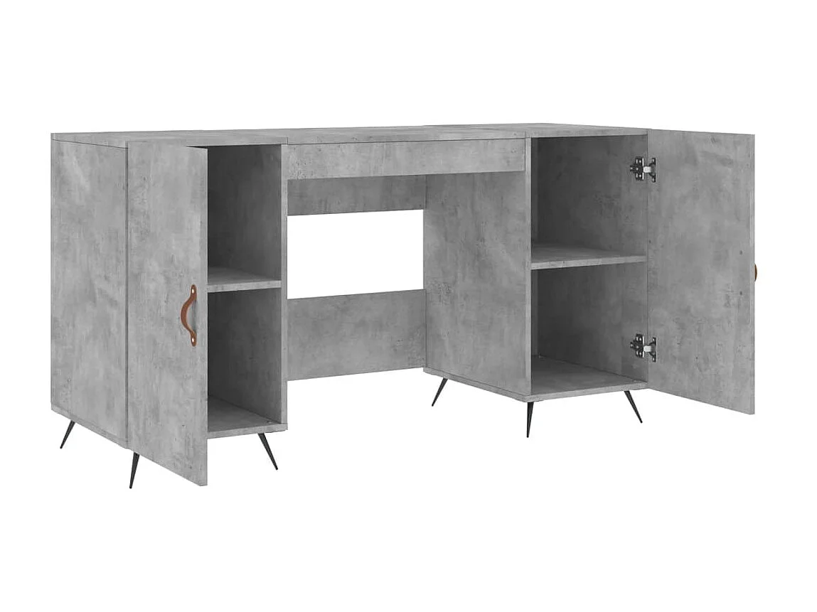 Bureau gris béton 140x50x75 cm bois d'ingénierie WVGQ3809