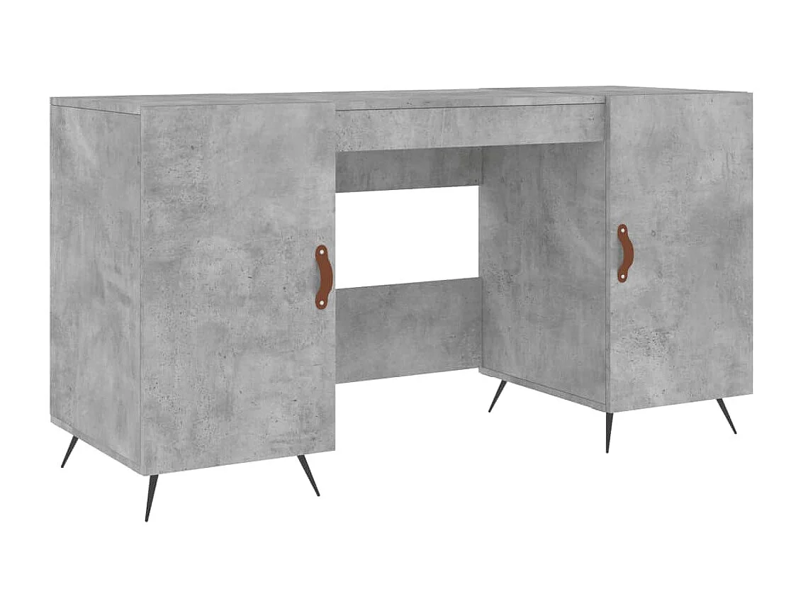 Bureau gris béton 140x50x75 cm bois d'ingénierie WVGQ3809
