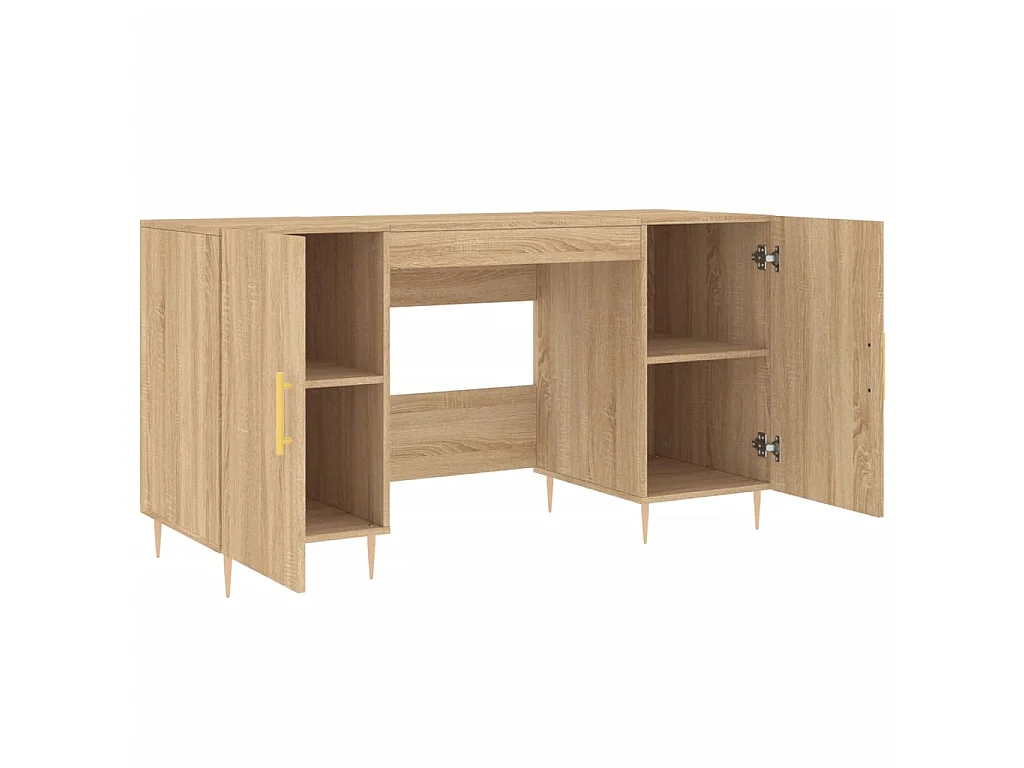 Bureau chêne sonoma 140x50x75 cm bois d'ingénierie WVGQ7388
