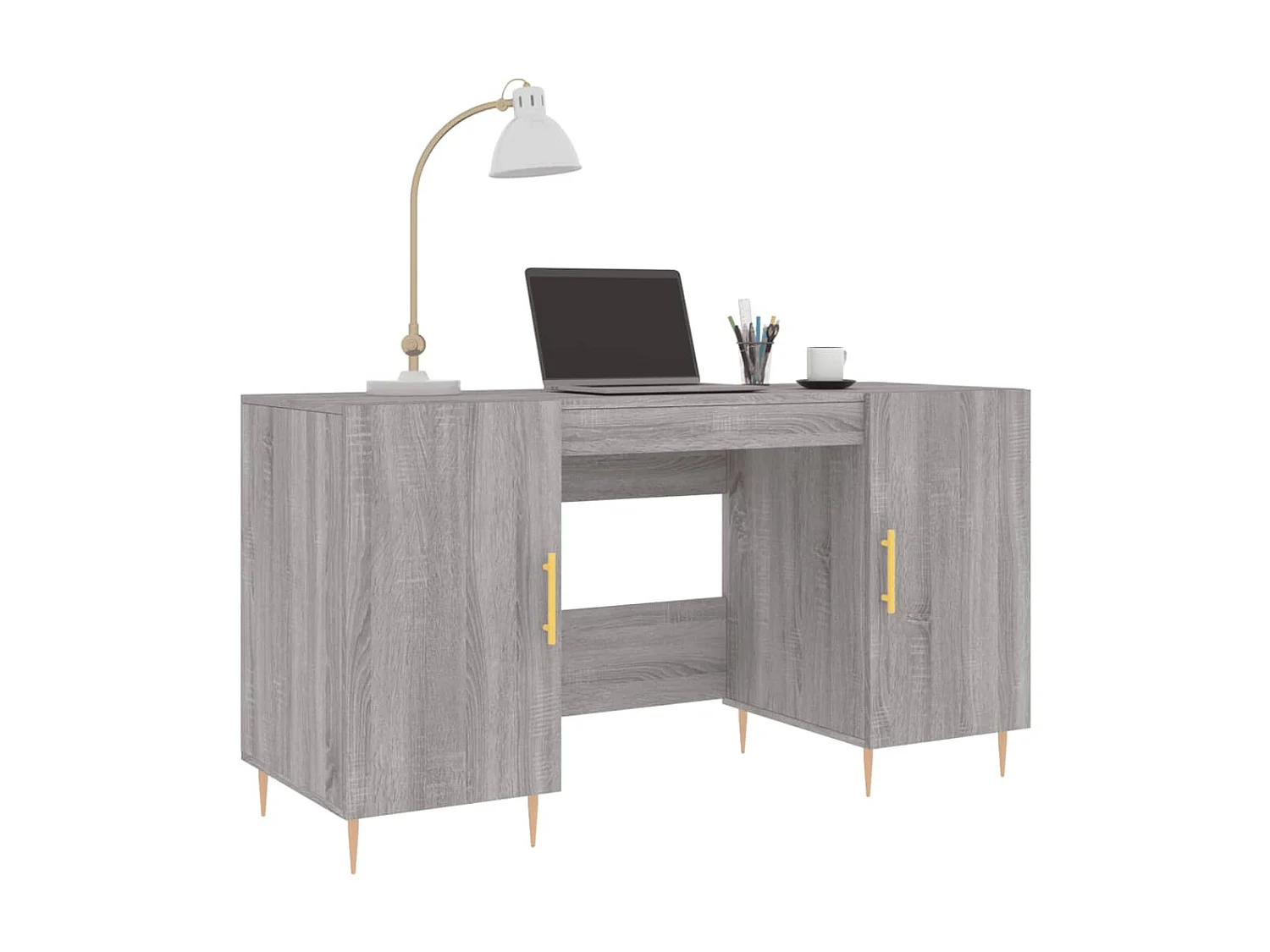 Bureau sonoma gris 140x50x75 cm bois d'ingénierie WVGQ7768