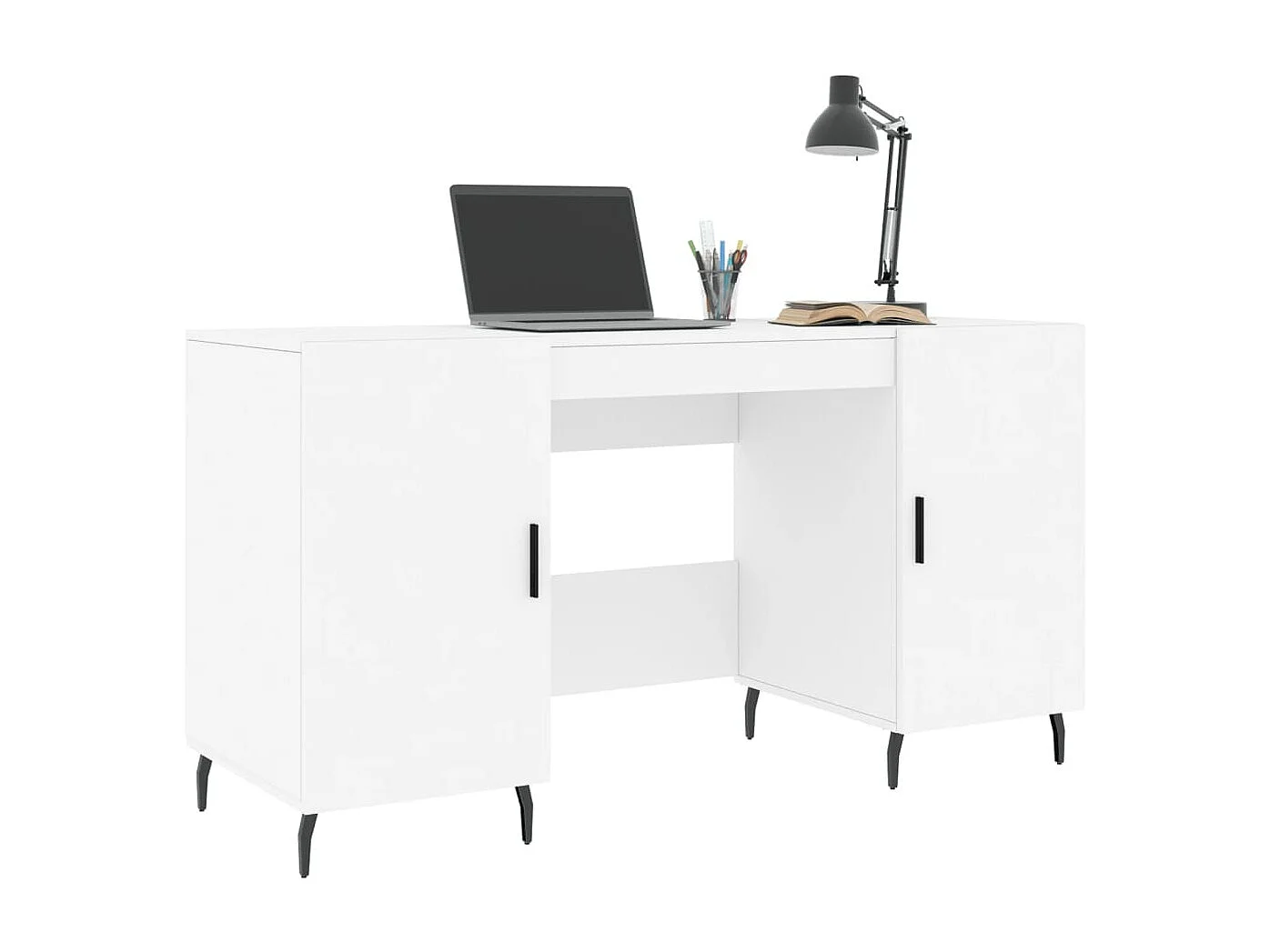 Bureau blanc 140x50x75 cm bois d'ingénierie WVGQ3042
