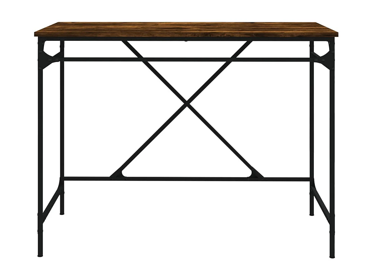 Bureau chêne fumé 100x50x75 cm bois d'ingénierie et fer WVGQ4933