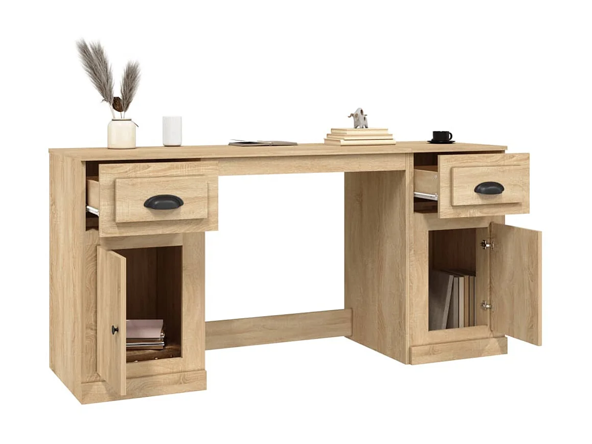 Escritorio con armario contrachapada roble Sonoma ES433392