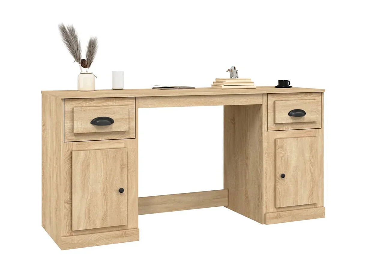 Bureau avec armoire chêne sonoma bois d'ingénierie WVGQ6590