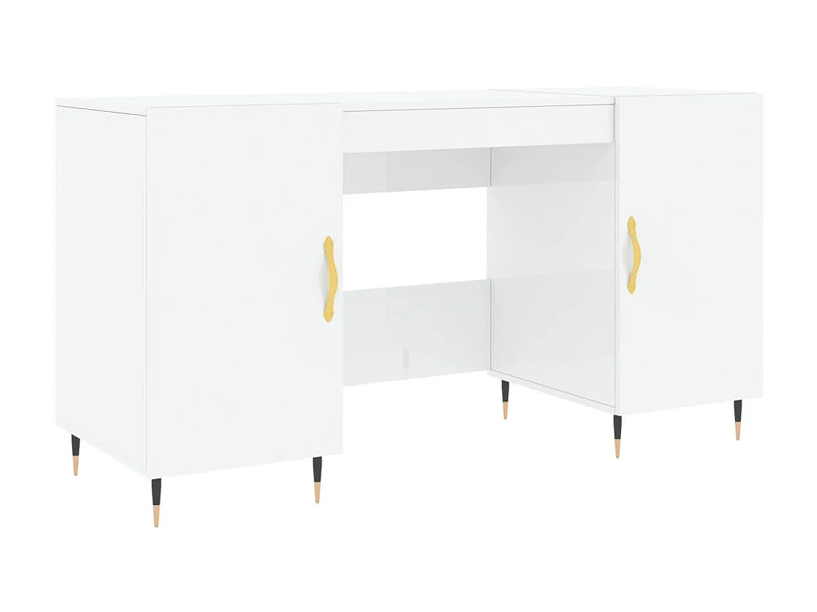 Bureau Blanc brillant 140x50x75 cm Bois d'ingénierie WVGQ2645