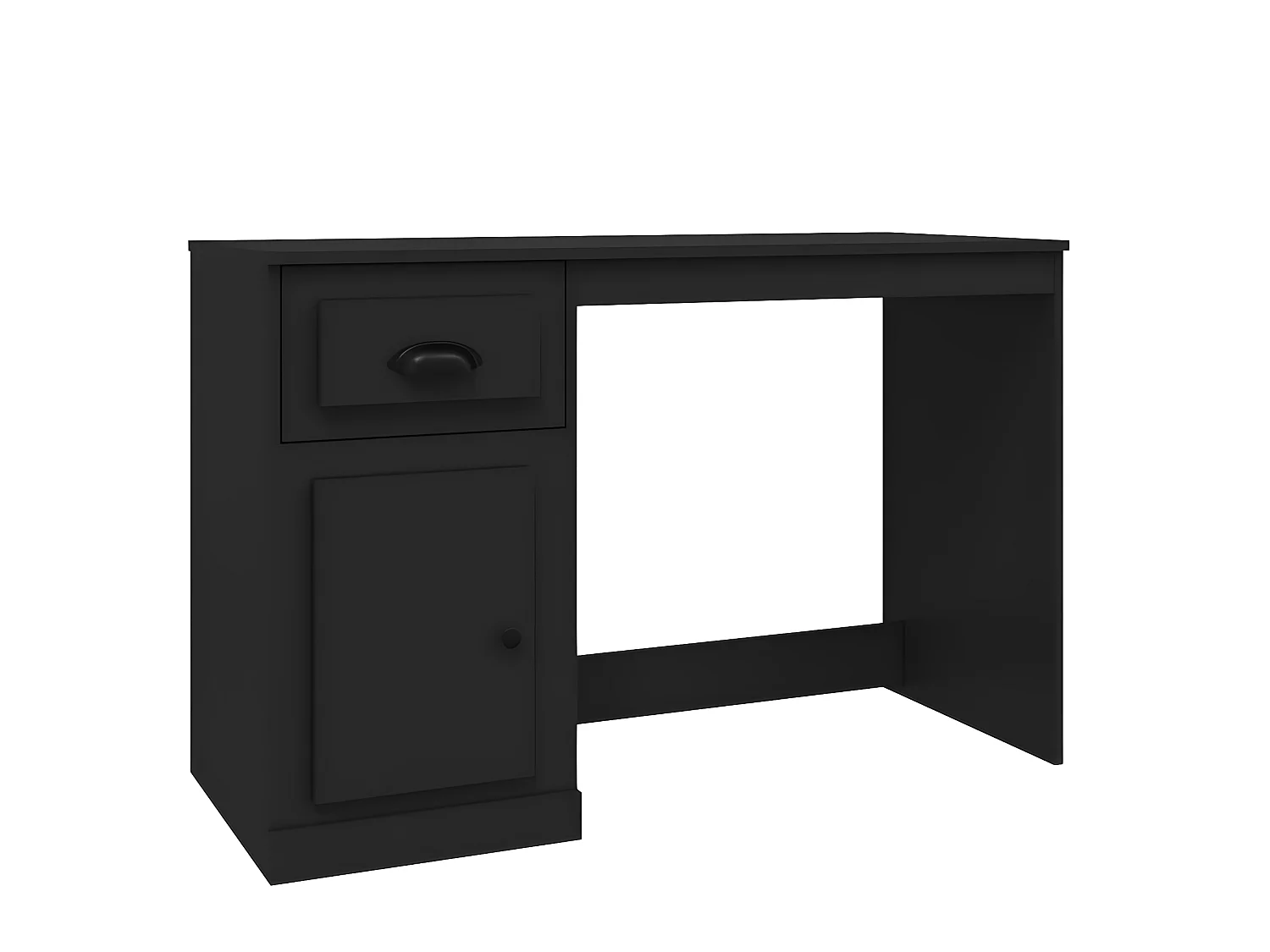 Bureau avec tiroir noir 115x50x75 cm bois d'ingénierie WVGQ4709