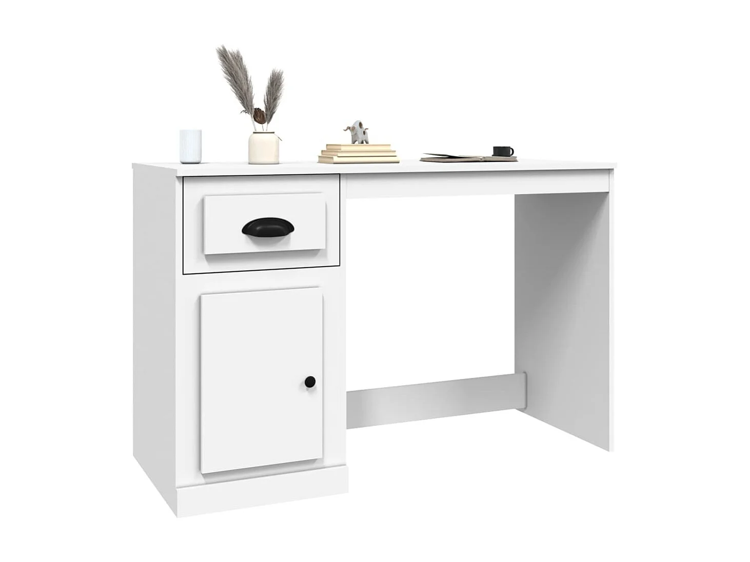 Bureau avec tiroir blanc 115x50x75 cm bois d'ingénierie WVGQ8313