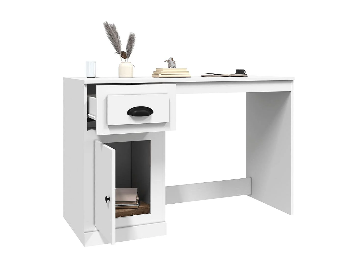 Bureau avec tiroir blanc 115x50x75 cm bois d'ingénierie WVGQ8313