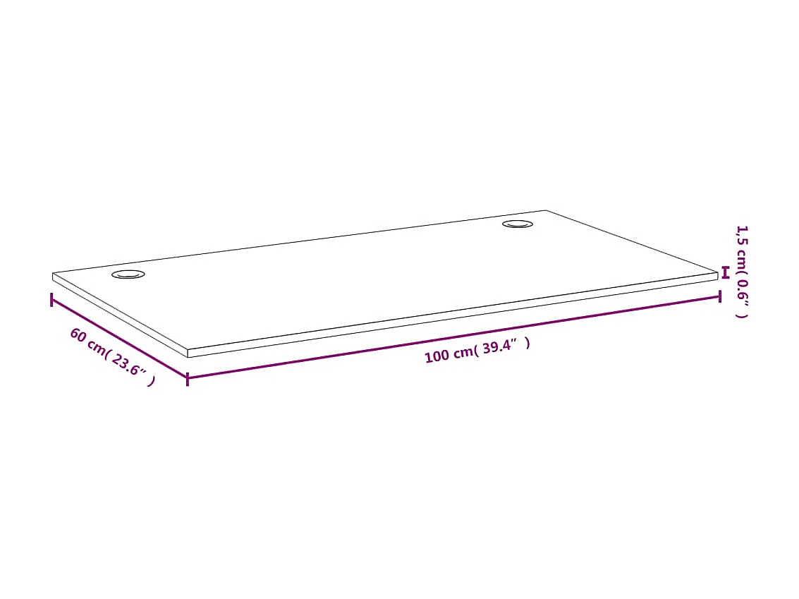 Bureau 100x60x1,5 cm bambou WVGQ5000
