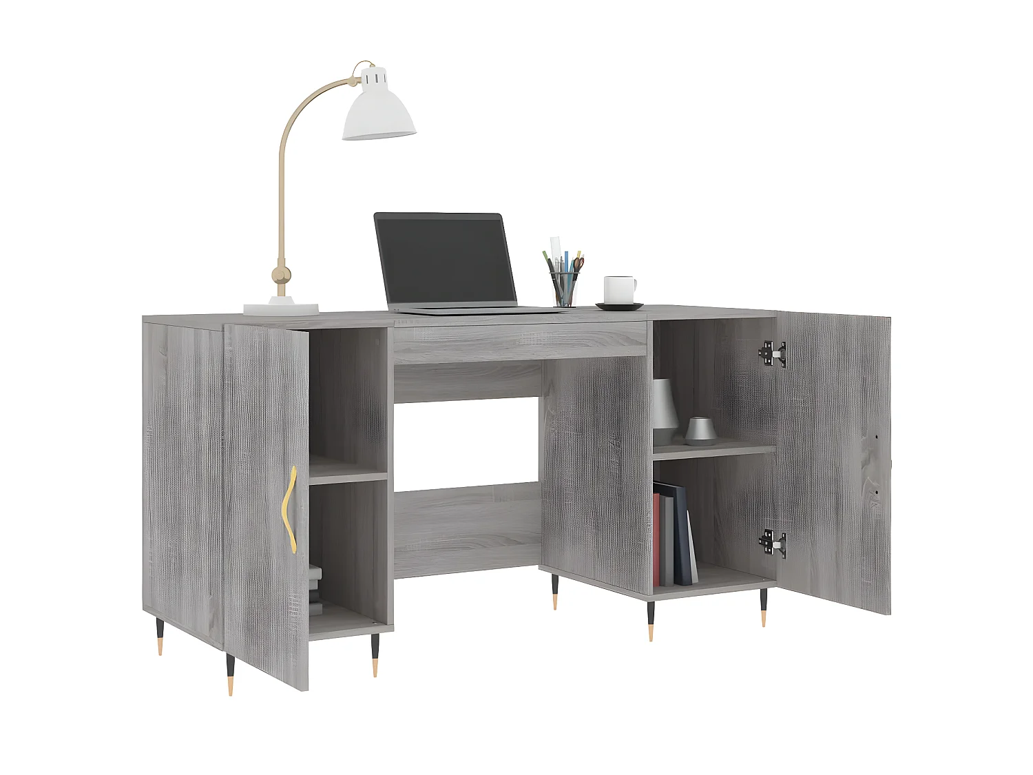 Bureau sonoma gris 140x50x75 cm bois d'ingénierie WVGQ9468