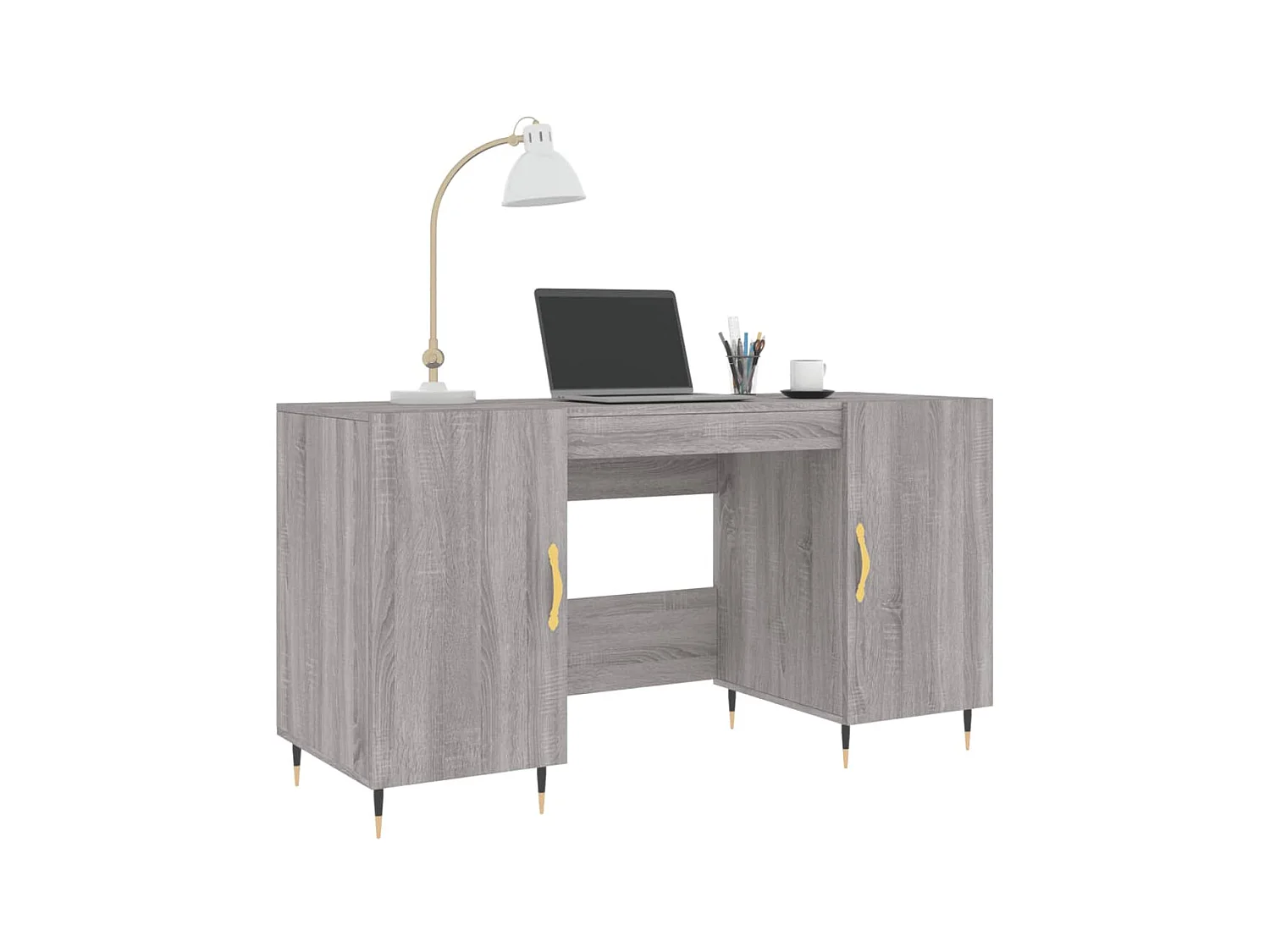 Bureau sonoma gris 140x50x75 cm bois d'ingénierie WVGQ9468