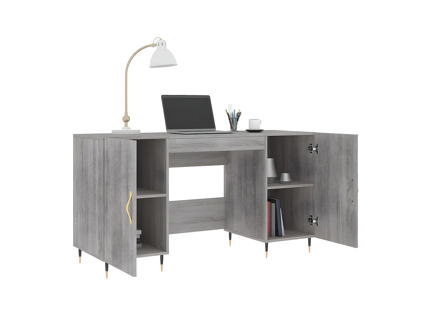 Bureau sonoma gris 140x50x75 cm bois d'ingénierie WVGQ9468