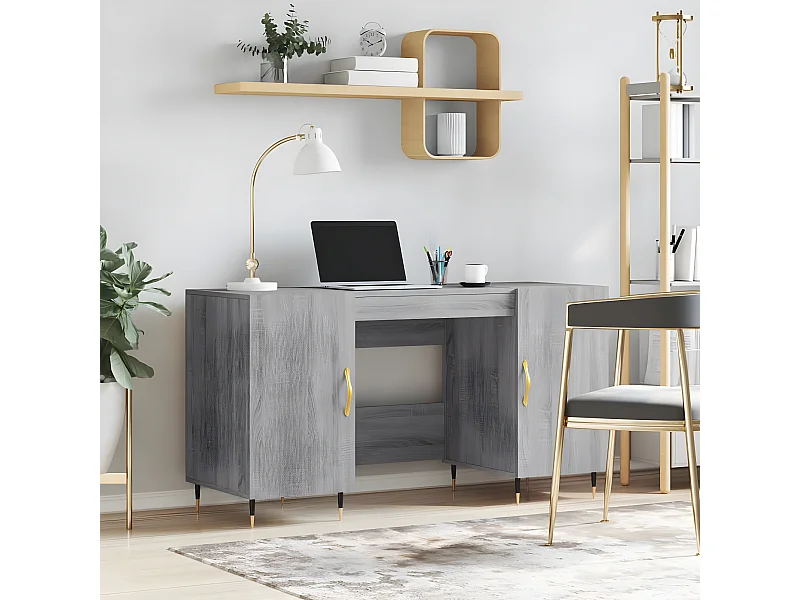 Bureau sonoma gris 140x50x75 cm bois d'ingénierie WVGQ9468