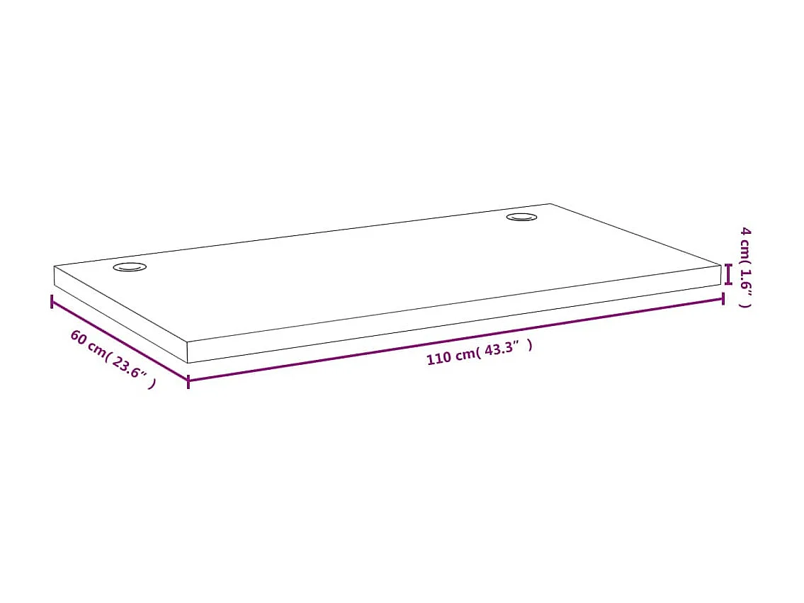 Bureaublad 110x60x4 cm bamboe NL112318