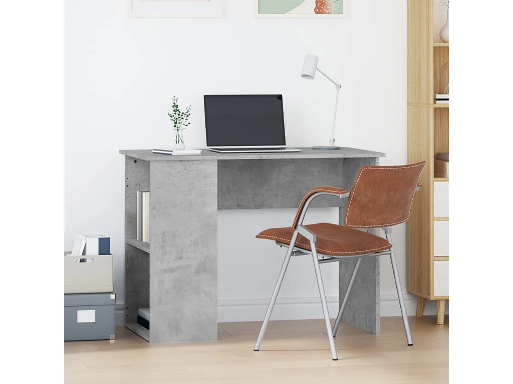 Bureau Gris béton 100x55x75 cm Bois d'ingénierie WVGQ8567