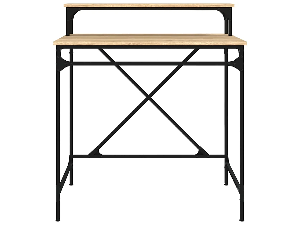 Bureau chêne sonoma 80x50x90 cm bois d'ingénierie et fer WVGQ3033